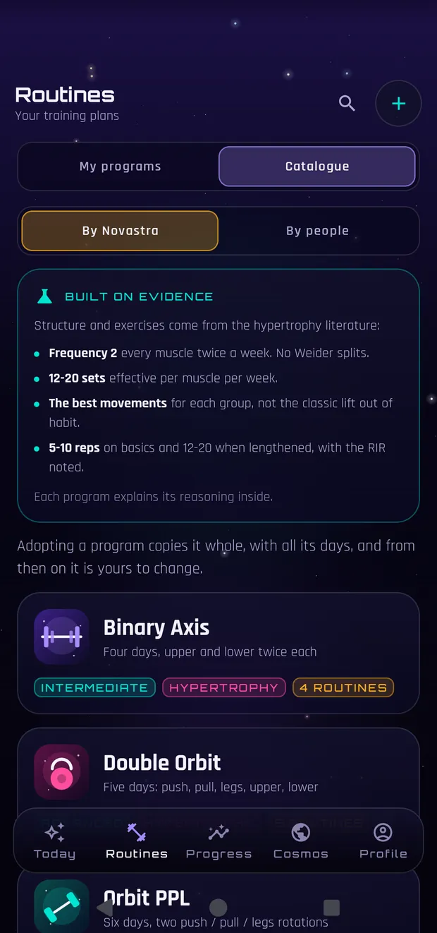 Catalogue of Novastra training programs